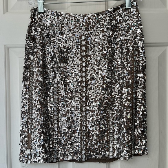 Scala Vintage Silk Sequin Embellished Mini Skirt 2 - Picture 8 of 14